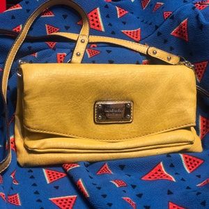 Mustard convertible crossbody/clutch